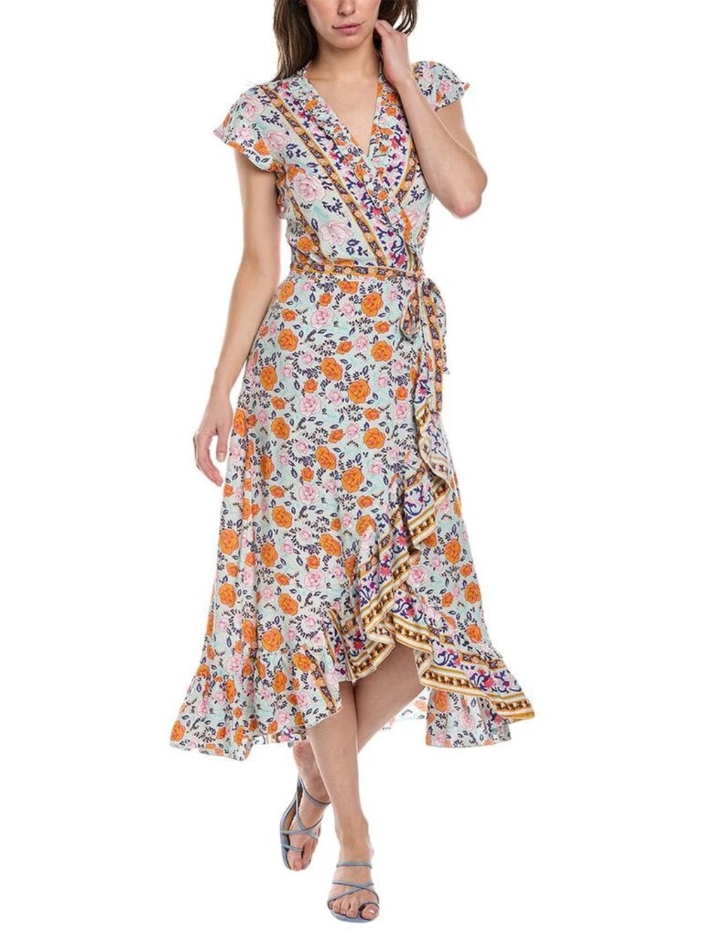 Sea Lustre Floral High-Low Wrap Dress
